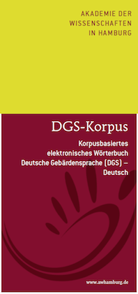 DGS-Korpus-Projektflyer 2014 der Akademie der Wissenschaften in Hamburg