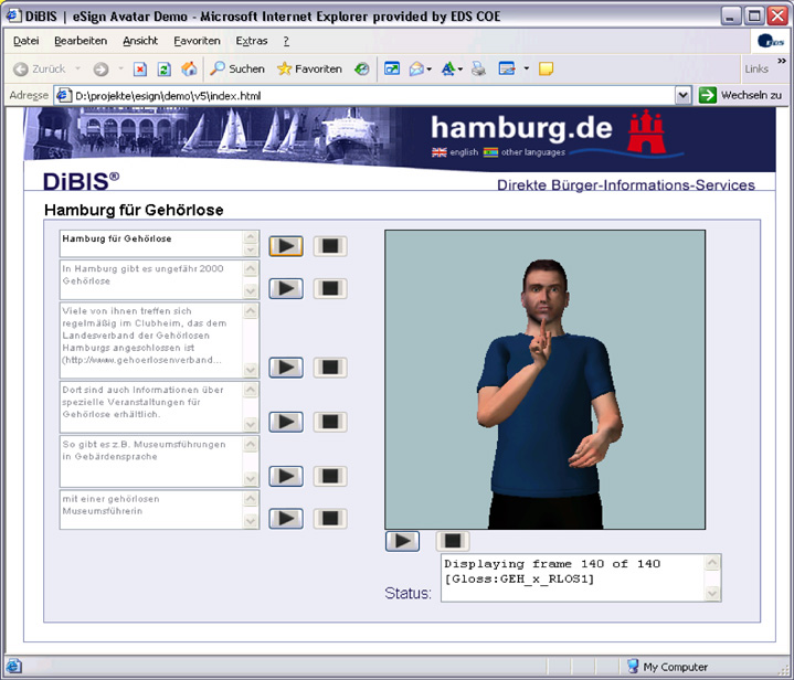Picture of the Avatar on the hamburg.de webpages