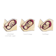 Illustration: Schnittzeichnungen durch Unterleib einer Schwangeren: Kind in Längslage (normale Lage), Gesichtslage, Steißlage