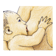 Illustration: Baby wird an Brust gestillt