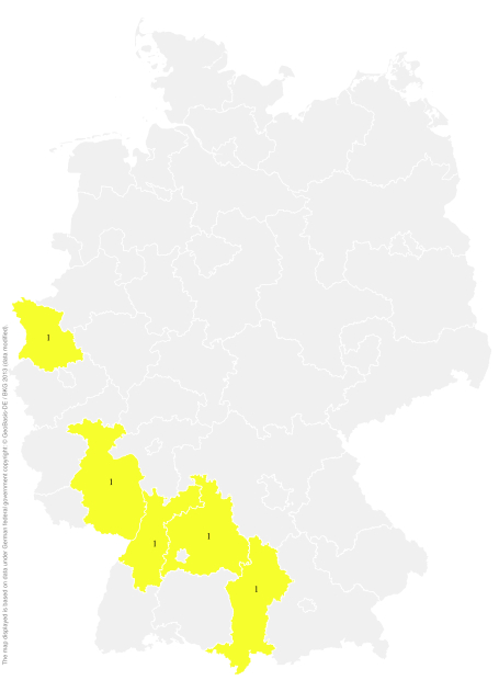 Deutschlandkarte: Regionale Verbreitung der Gebärde