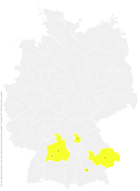 Deutschlandkarte: Regionale Verbreitung der Gebärde