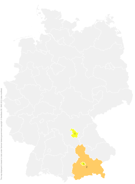 Deutschlandkarte: Regionale Verbreitung der Gebärde