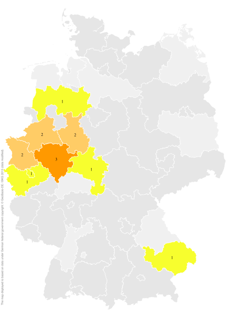 Deutschlandkarte: Regionale Verbreitung der Gebärde