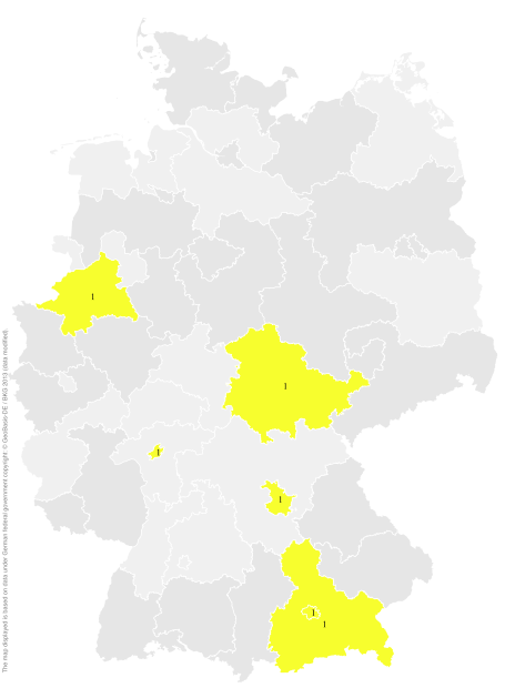 Deutschlandkarte: Regionale Verbreitung der Gebärde