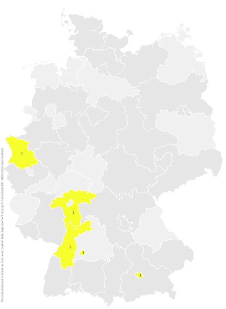 Deutschlandkarte: Regionale Verbreitung der Gebärde