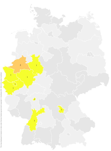 Deutschlandkarte: Regionale Verbreitung der Gebärde