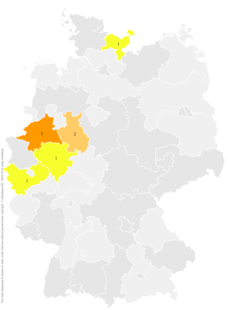 Deutschlandkarte: Regionale Verbreitung der Gebärde
