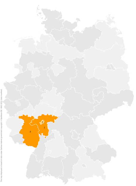 Deutschlandkarte: Regionale Verbreitung der Gebärde