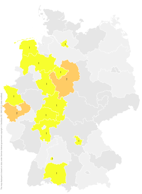 Deutschlandkarte: Regionale Verbreitung der Gebärde