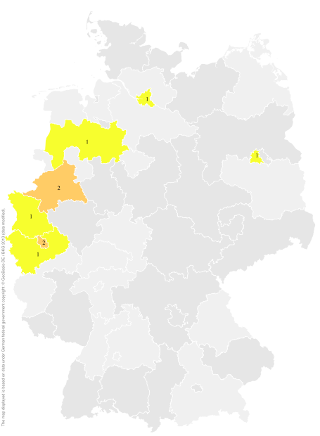 Deutschlandkarte: Regionale Verbreitung der Gebärde