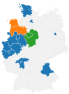 Deutschlandkarte: Regionale Verteilung der Gebärden