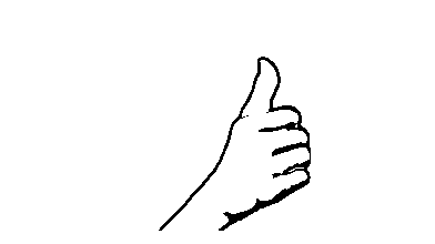 Handform für 1: Daumen ausgestreckt
