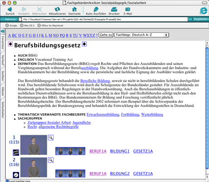 Miniatur einer WWW-Browser-Seite mit einem Lexikoneintrag